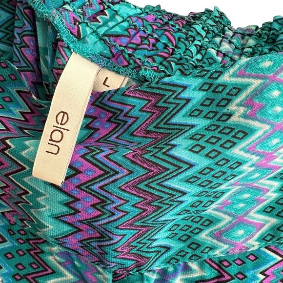 Elan Lightweight Chevron Tribal Chiffon Beach Resort Pants - Picture 7 of 9